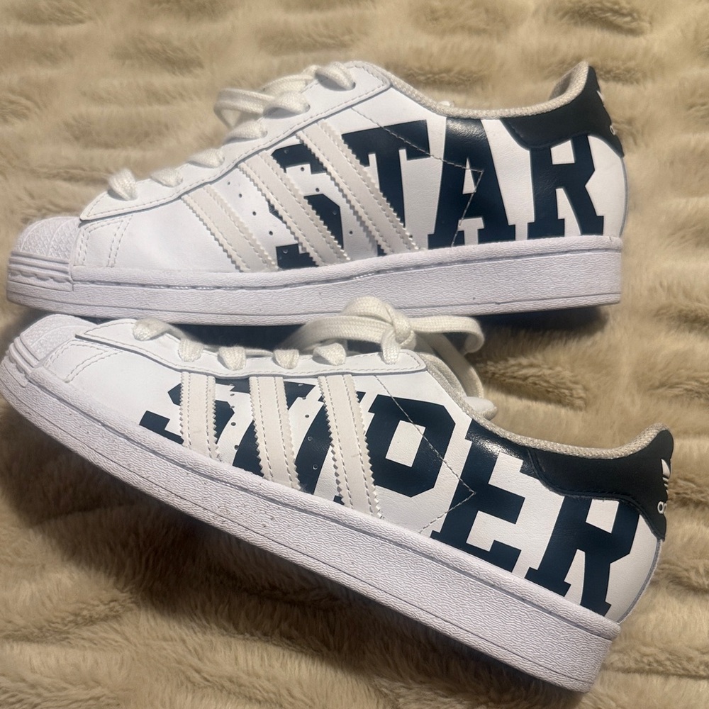adidas White and Black STAR Sneakers